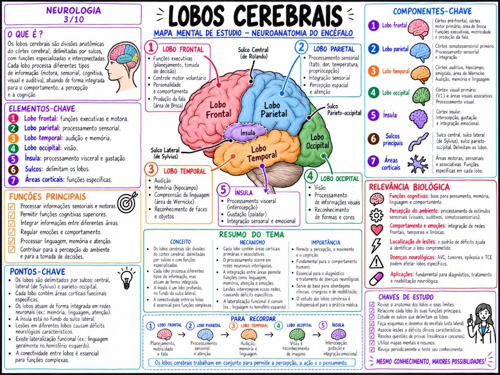 Neurologia 3/10: Lobos Cerebrais