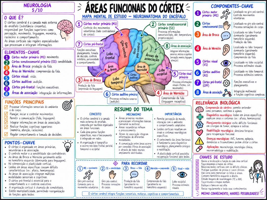 Neurologia 5/10: Áreas Funcionais do Córtex